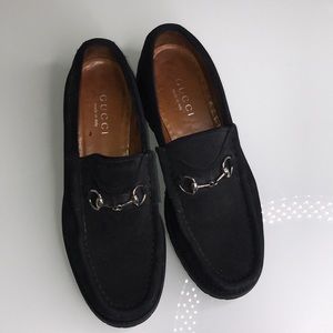 Authentic Gucci Black Suede Loafers